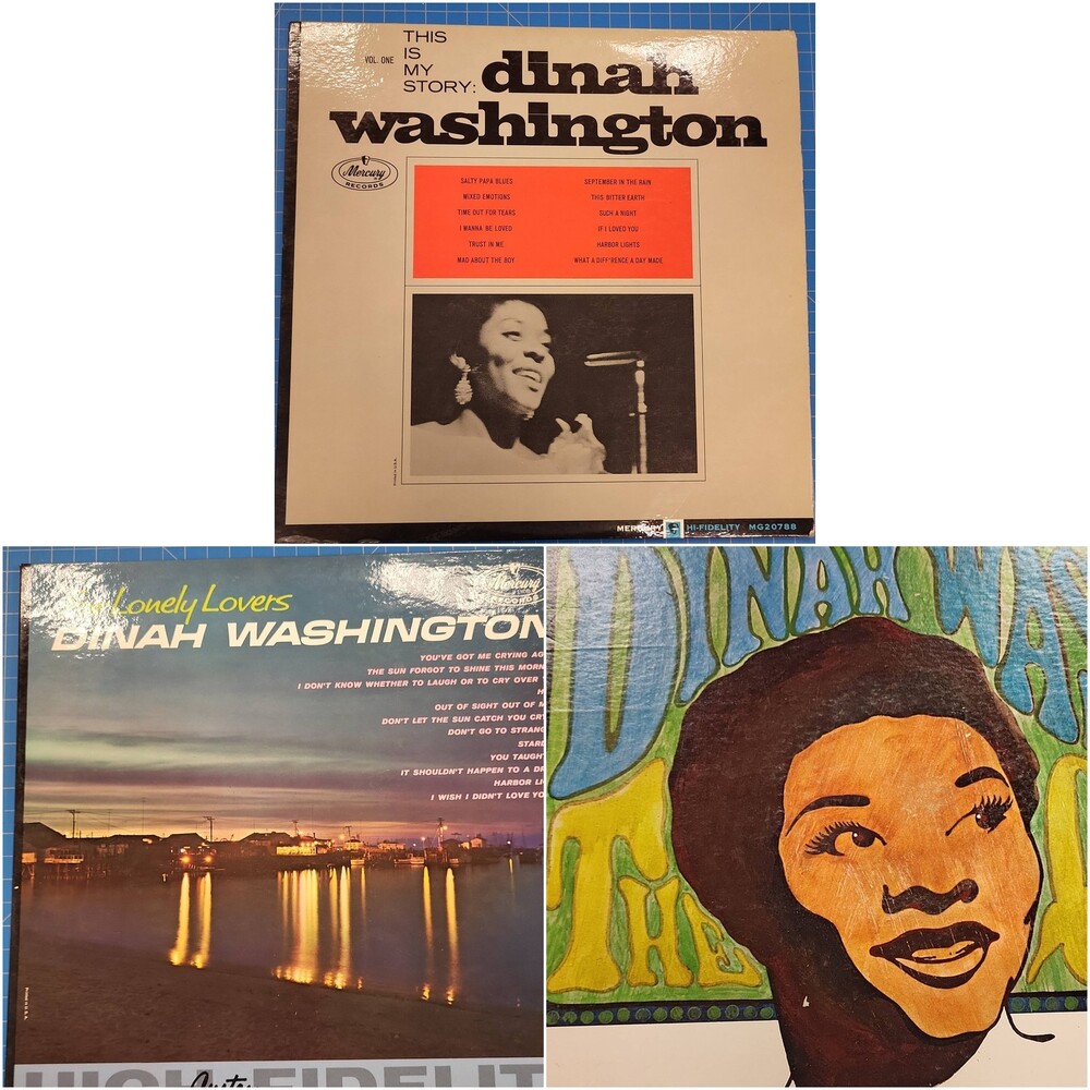 Lot of 3 Dinah Washington Vinyl Records LP Jazz Vocal Lonely Lovers Discovered